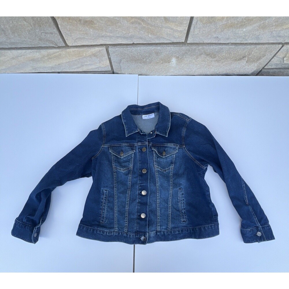 Lane Bryant Blue Jean Jacket Sz 18 Cropped Outdoor Cozy Classic Collared Casual